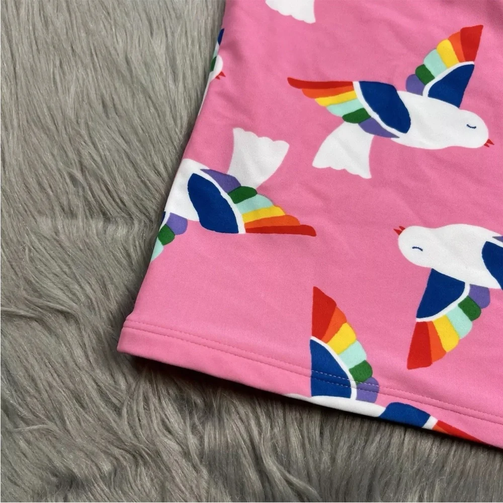 Hanna Andersson Pink Rainbow Bird Swim Tank Top Size 10